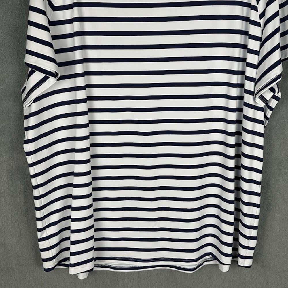 Talbots Top Womens 3X Navy White Striped Stretch Preppy Coastal Resort Nautical - Picture 6 of 12